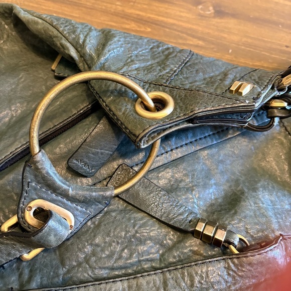 ORYANY Gwen Green Leather Hobo Boho Oversized Tote Shoulder Gypsy Carry All - Picture 7 of 13